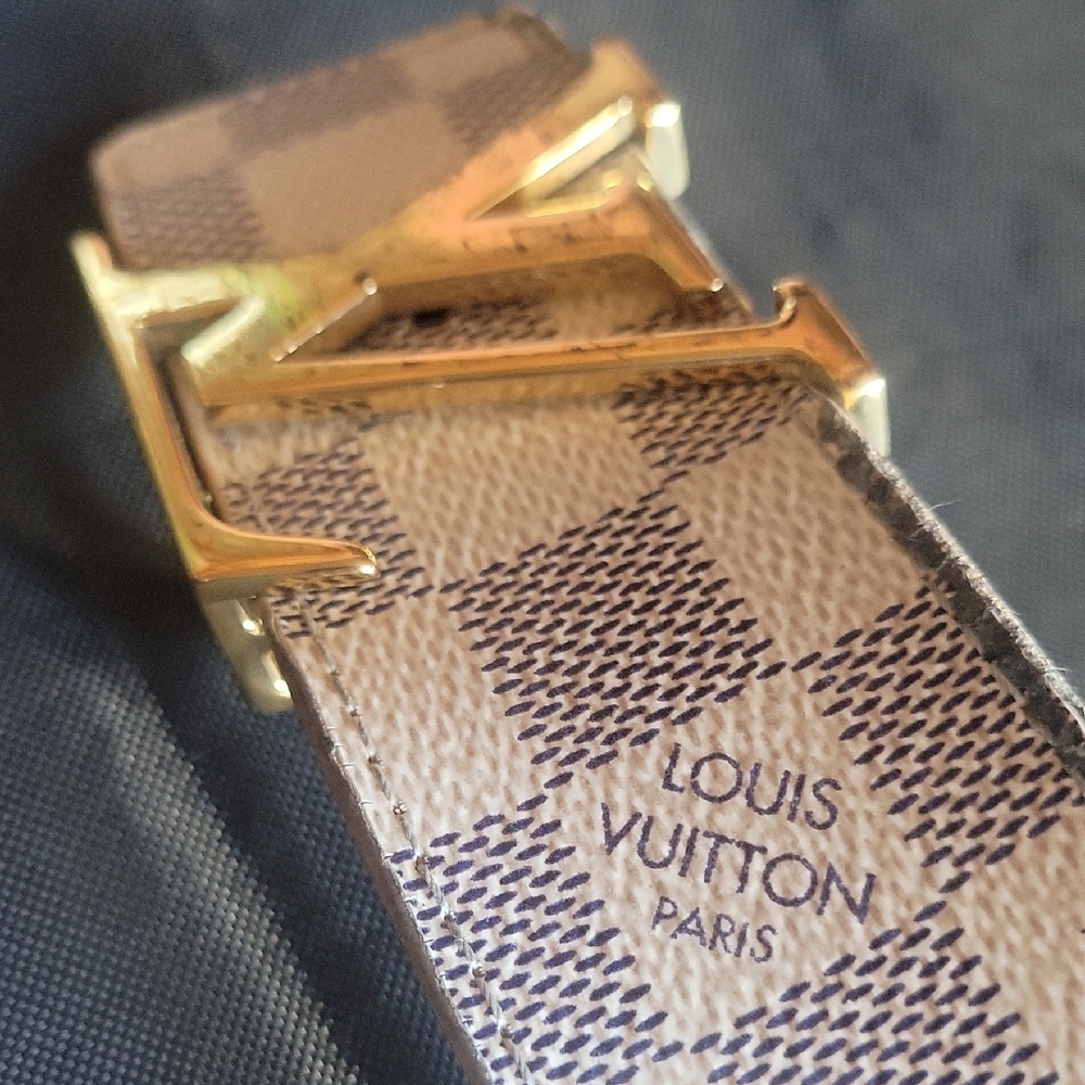 Louis Vuitton Checkered White and Gold Belt - Picture 5 of 8